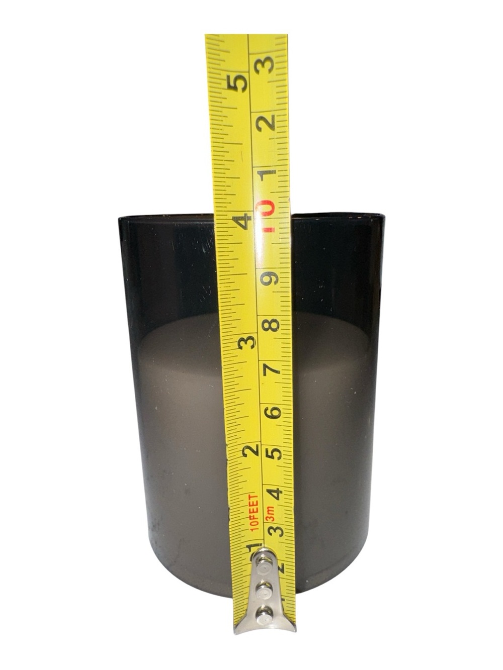 Set of three grey glass flameless LED pillar candles, with remote - Picture 6 of 7